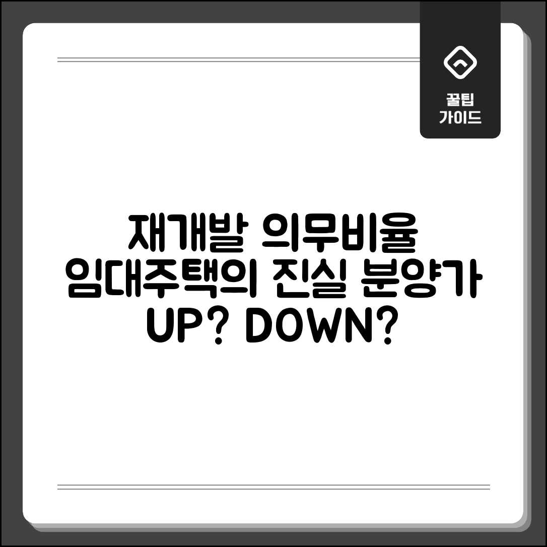 재개발 임대주택 의무비율 | 공공임대 의무설치와 분양가 영향