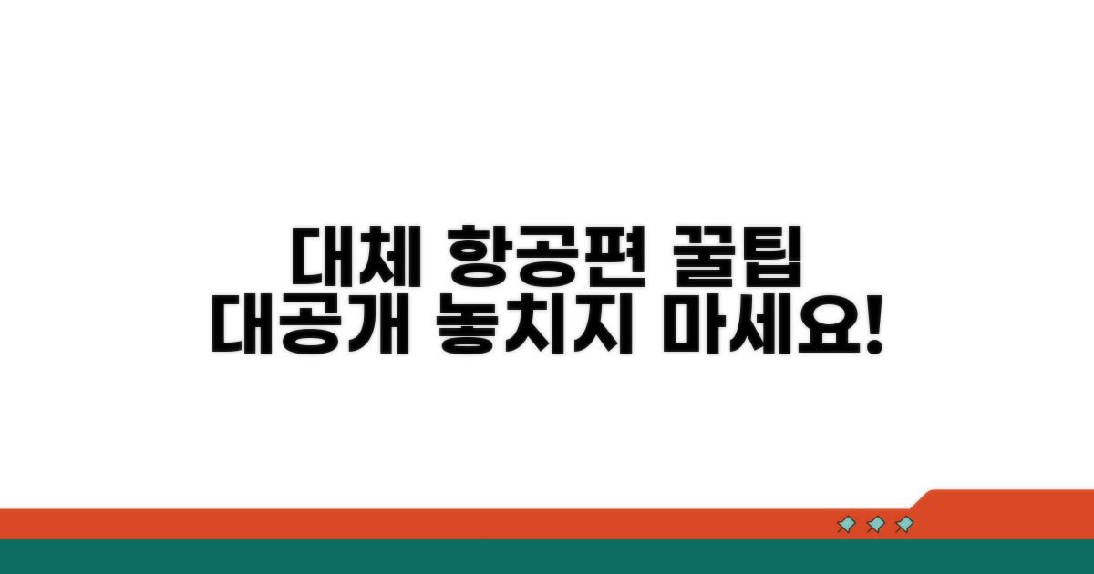 대체 항공편 찾는 요령