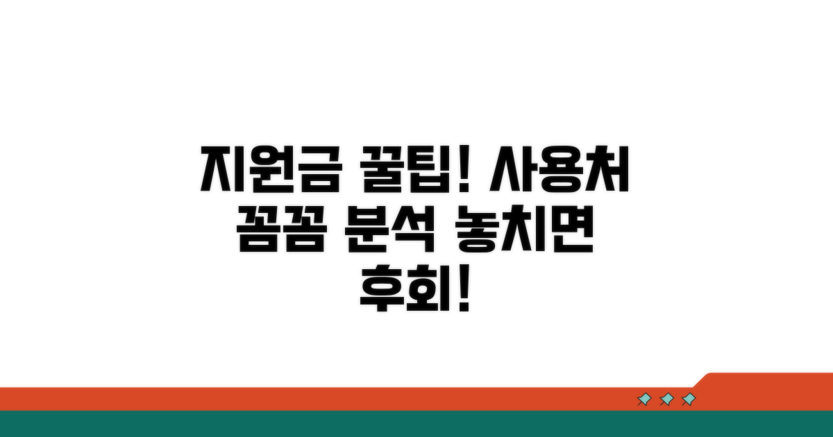 지원금액 및 사용처 상세 안내