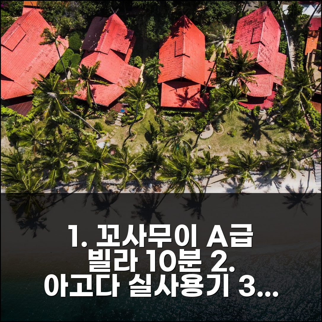 꼬사무이 공항 10분 더 네이티브 사무이 빌라 실제 숙박기