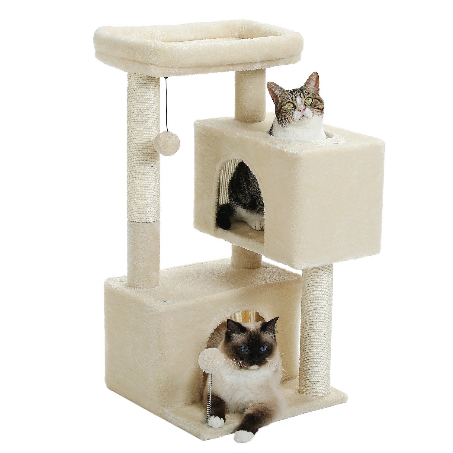 PAWZ Road 4단 소형 패브릭 캣타워 더블 숨숨집 고양이 하우스, 1개, 베이지할인· 5일 남음 상세 이미지 2