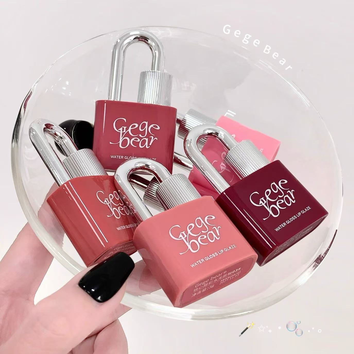 Gege bear 귀여운 자물쇠 틴트 워터 글로우 촉촉 미러 립 틴트 학생 가성비 꾸안꾸 여고생 틴트, 1개, 06# 베리 자두 상세 이미지 1