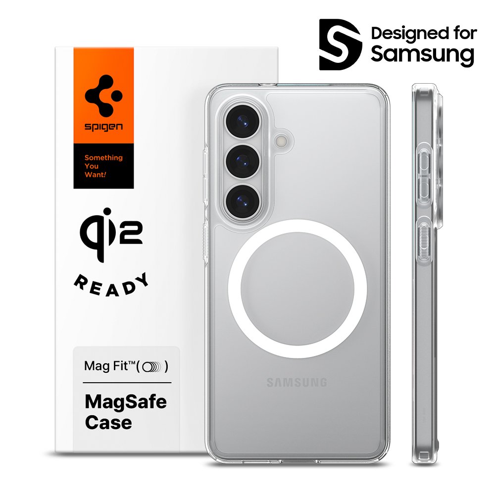 Qi2 인증 슈피겐 갤럭시 맥세이프 케이스 에어스킨하이브리드맥핏 클리어화이트, 갤럭시S26 상세 이미지 1