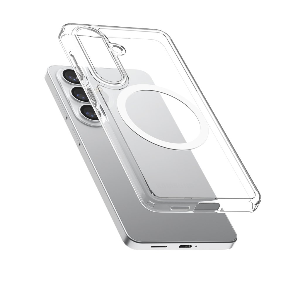 Qi2 인증 슈피겐 갤럭시 맥세이프 케이스 에어스킨하이브리드맥핏 클리어화이트, 갤럭시S26 상세 이미지 1