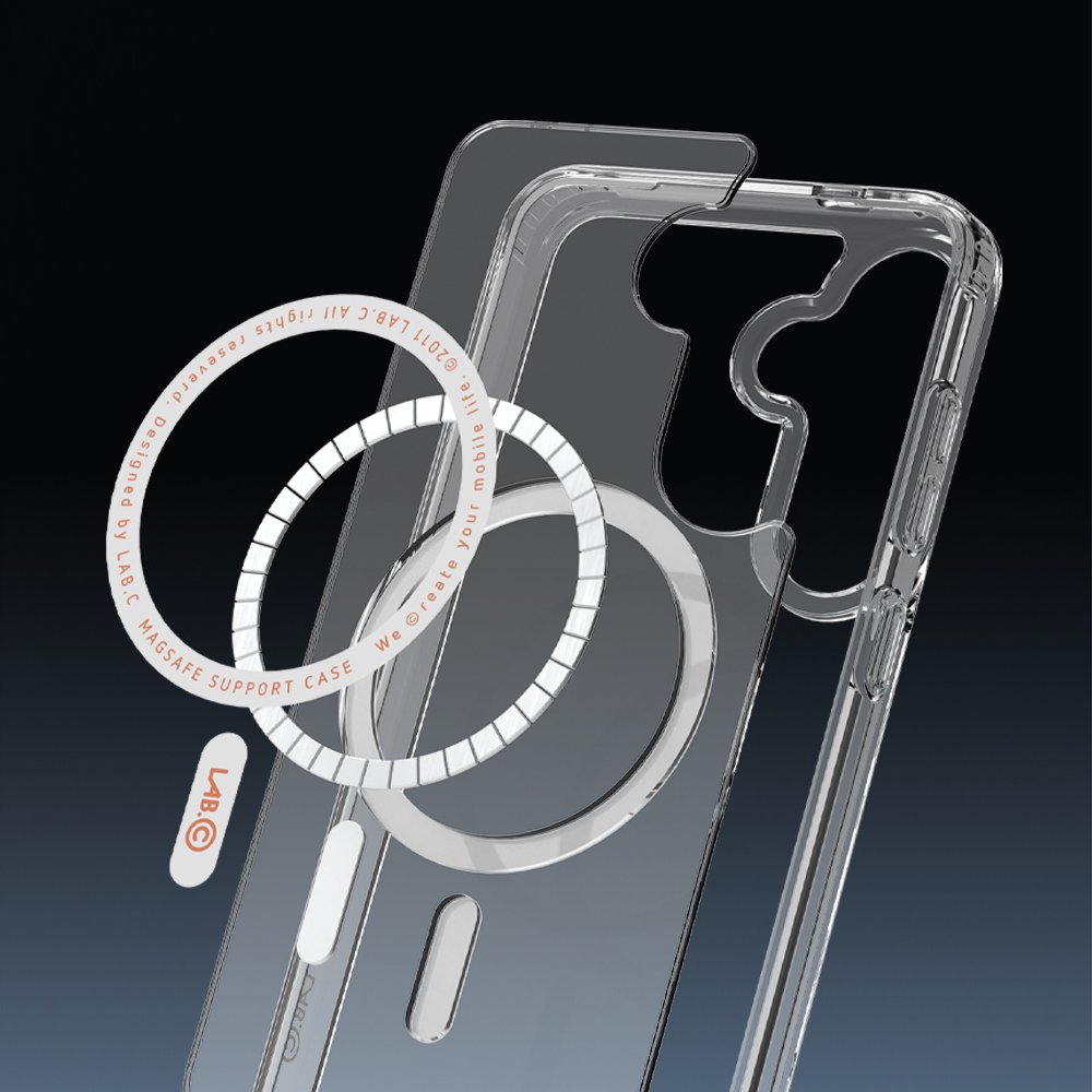 랩씨 맥세이프 마그넷 케이스 최강 2배 자력 변색 방지 클리어 투명, 갤럭시S25 플러스 상세 이미지 2