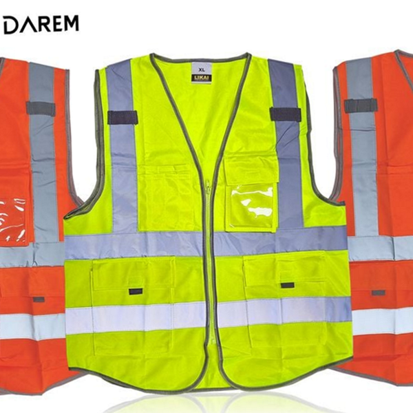 고휘도 야광 안전 조끼 반사띠 안전 작업 조끼 작업용 공사장 상세 이미지 2