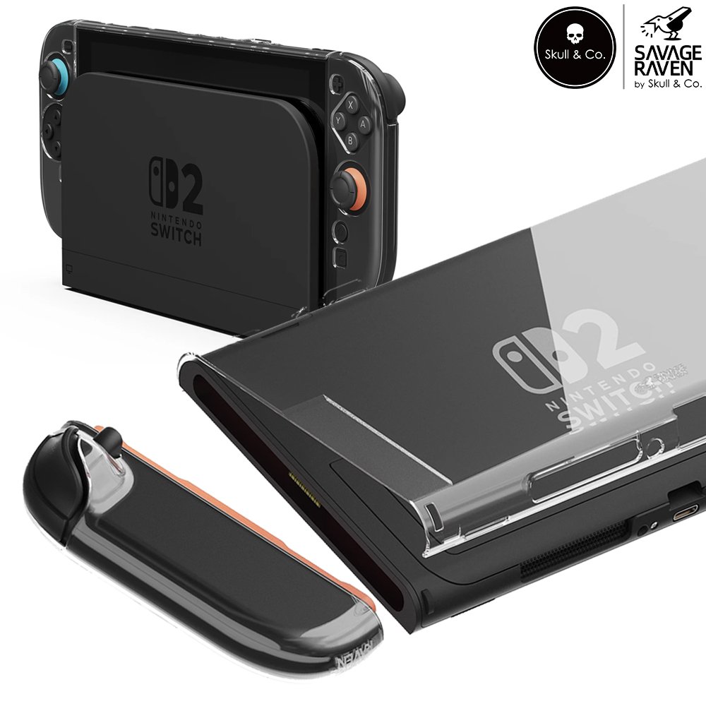 닌텐도 스위치2 케이스 투명 스컬앤코 스플릿 풀커버 케이스 상세 이미지 1