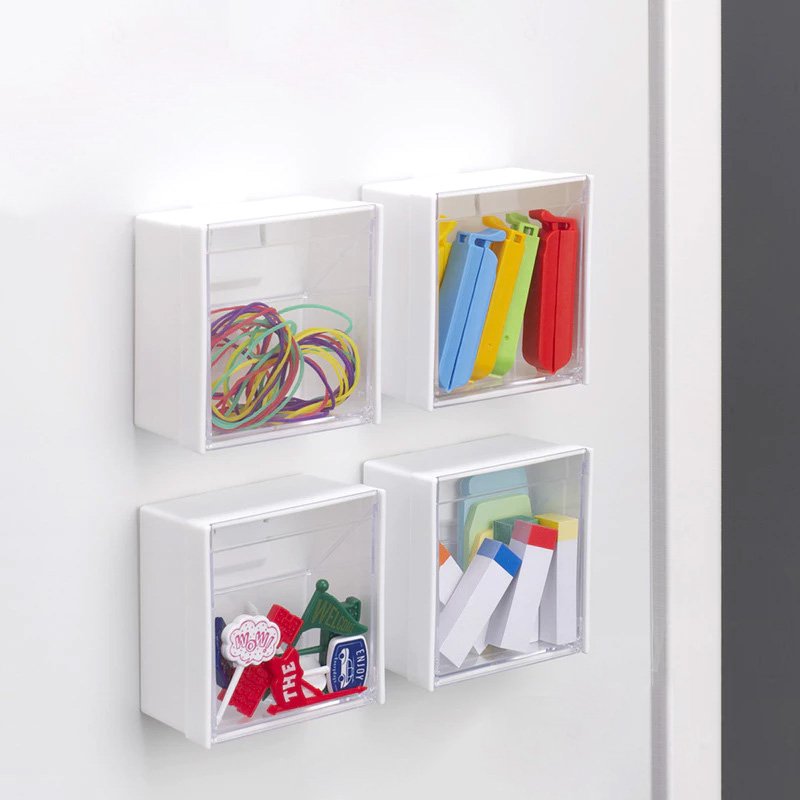 이노마타 마그넷 스윙 케이스 소품 보관 케이스 냉장고 자석 다용도 수납함 화이트 상세 이미지 1