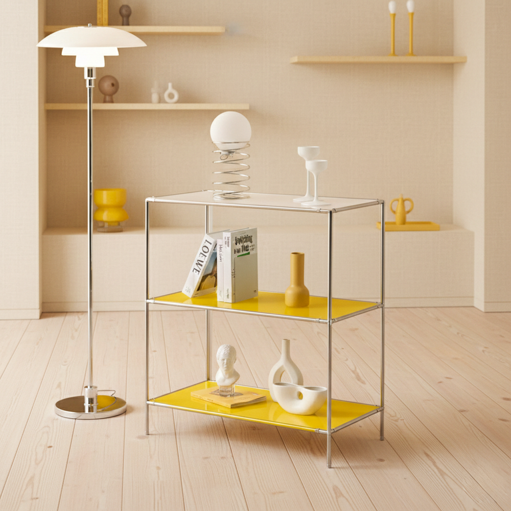 마레스 쇠테리어 미드센츄리 모듈 선반 철제 거실 낮은 선반장 상세 이미지 1