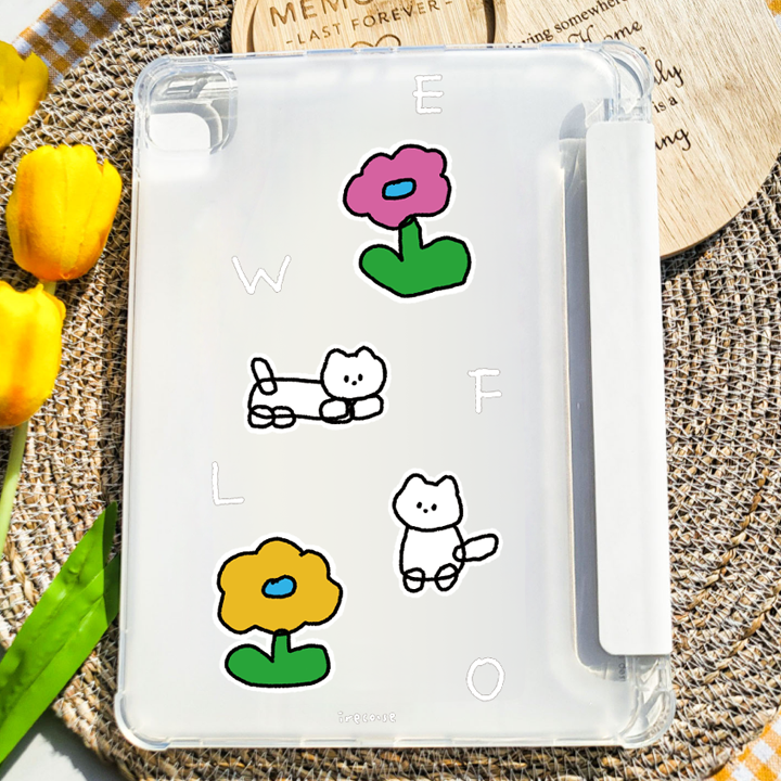 플라워냥이 갤럭시탭 S9 FE 플러스 S9 플러스 펜슬 수납보호 케이스 상세 이미지 1