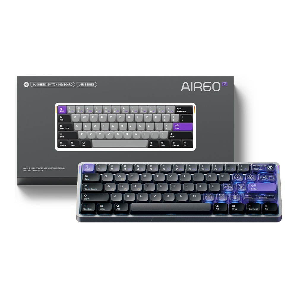 NUPHY AIR60 HE 기계식키보드 래피드 트리거 게이밍 스페이스 실버, 자석축(제이드 프로) 상세 이미지 1
