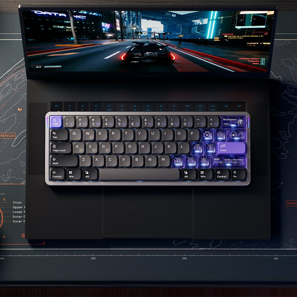 NUPHY AIR60 HE 기계식키보드 래피드 트리거 게이밍 스페이스 실버, 자석축(제이드 프로) 상세 이미지 2