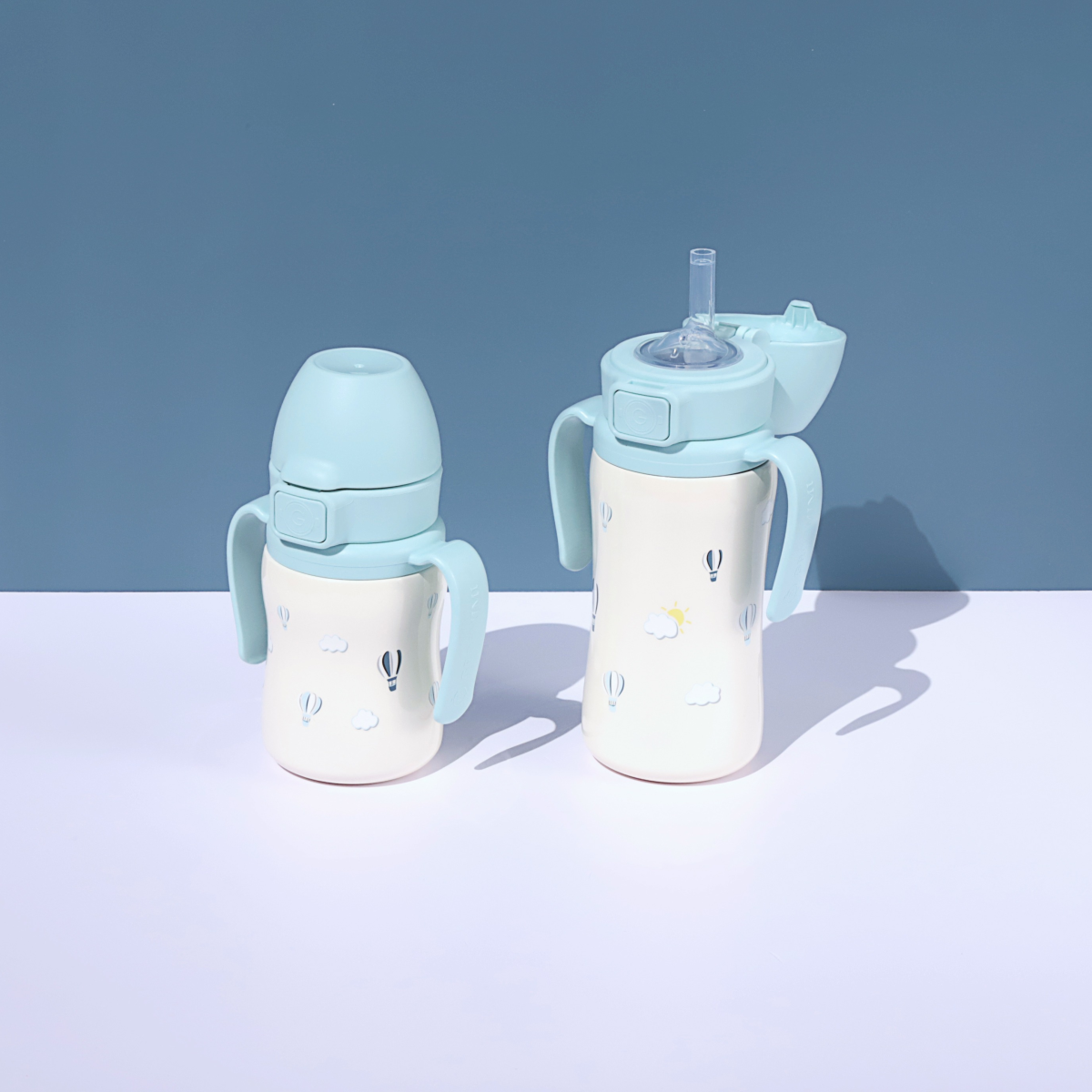 그로미미 아기 스텐 빨대컵 원터치 스카이벌룬 200ml 상세 이미지 1