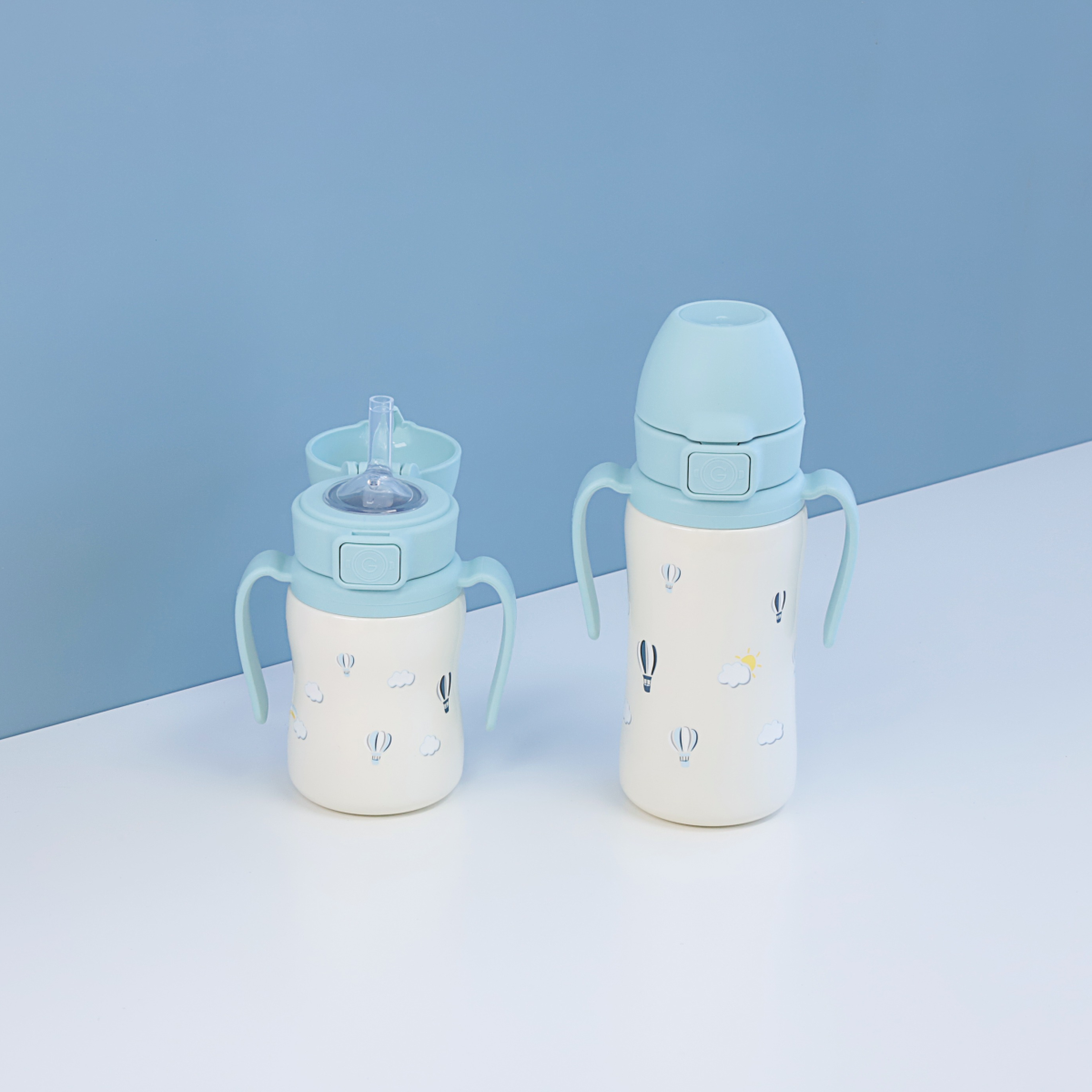 그로미미 아기 스텐 빨대컵 원터치 스카이벌룬 200ml 상세 이미지 2